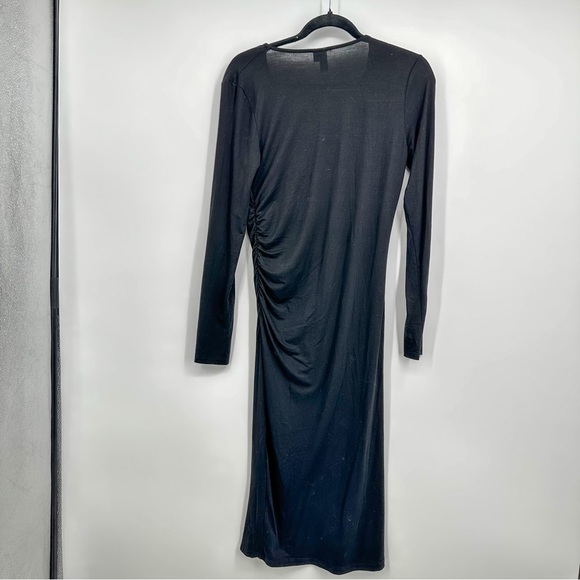 & Other Stories Black Cut Out Long Sleeve Black Midi Bodycon Dress Size Small - Picture 3 of 5